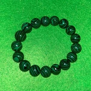 Hand crafted Green Malachite Bracelet. Unisex. - FREE gift with purchase!